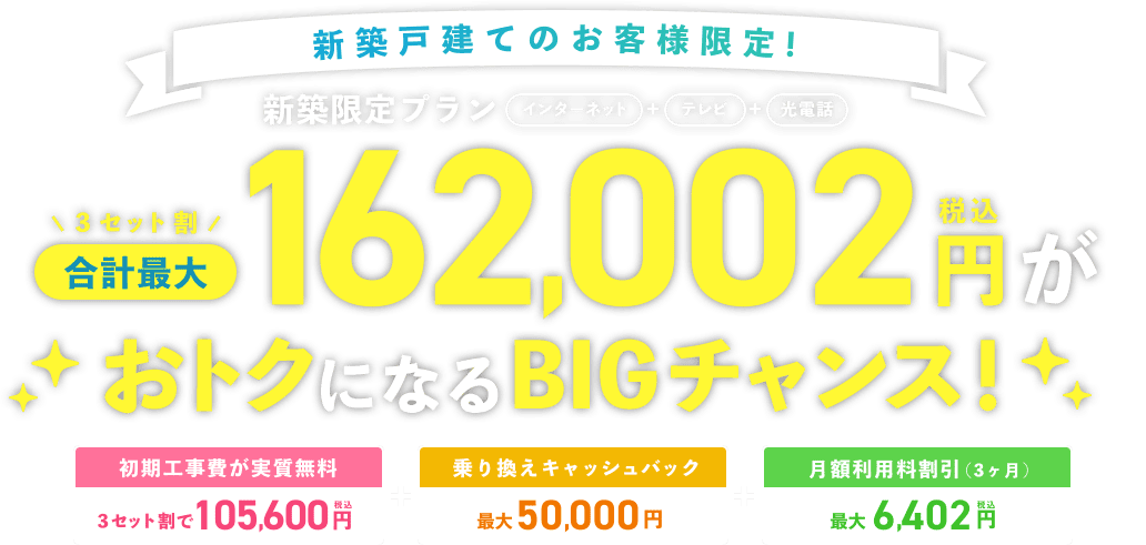 新築戸建てのお客様限定!おトクになるBIGチャンス！